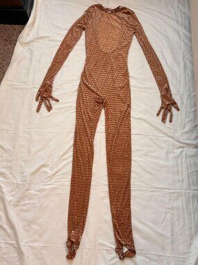 ✨ Skims Velvet Motif Full Bodysuit – Nude ✨Size XS